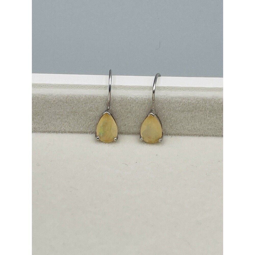 1.30CTW Pear Shape Ethiopian Opal Sterling Silver Earrings JTV Family Estate